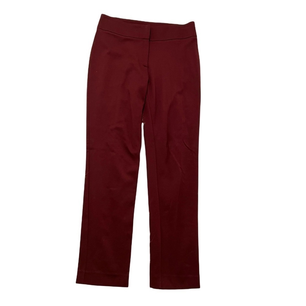 Fuzzi Womens Sz Small Slim Leg Dress Pants Burgundy Stretch Viscose Ankle Length